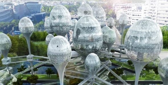 Parigi: architettura sostenibile con abitazioni a forma di uovo